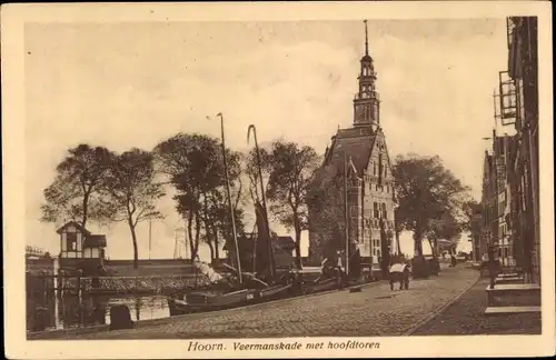 Ak Hoorn Nordholland Niederlande, Veermanskade, Hoofdtoren