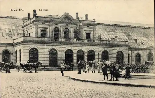 Ak Kortrijk Courtrai Westflandern, La Gare