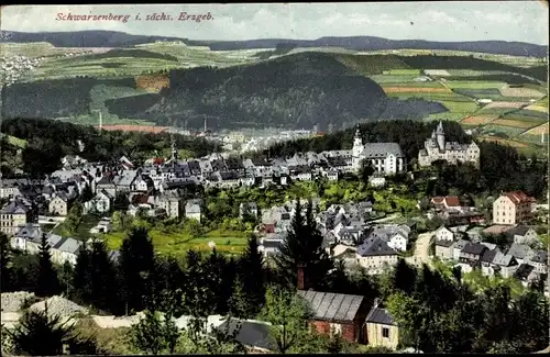 Ak Schwarzenberg im Erzgebirge Sachsen, Gesamtansicht