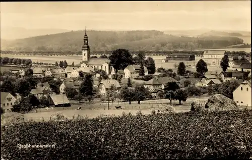 Ak Großhennersdorf Herrnhut in Sachsen, Blick über den Ort