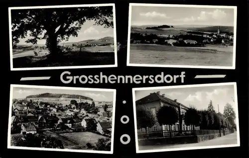 Ak Großhennersdorf Herrnhut in Sachsen, Gesamtansicht, Teilansichten