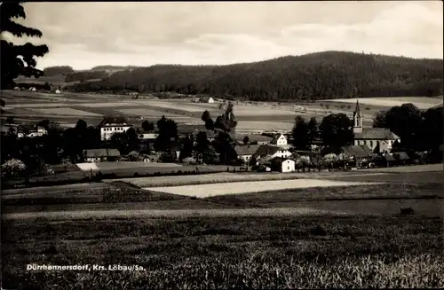 Ak Dürrhennersdorf in der Oberlausitz, Ortspanorama