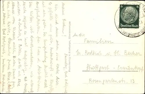 Ak Bad Kohlgrub in Oberbayern, Ortsansicht mit Hörndle