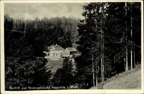 Ak Neumühle Vogtland, Sommerfrische und Gasthof
