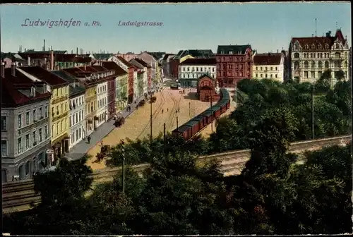 Ak Ludwigshafen Rhein, Ludwigstraße, Gleise, Bahnstrecke
