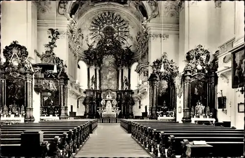 Ak Eichstätt in Oberbayern, Schutzengelkirche, Innenansicht, Blick zum Altarraum