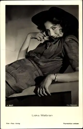 Ak Schauspielerin Liska Malbran, Portrait
