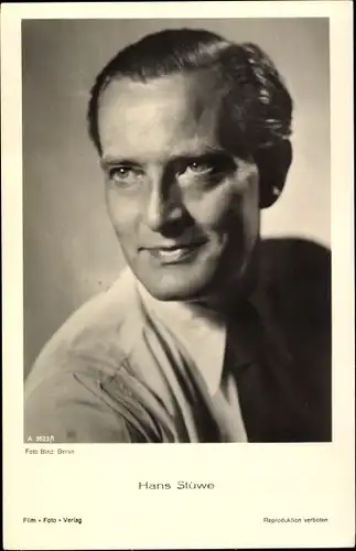 Ak Schauspieler Hans Stüwe, Portrait, Film Foto Verlag A 3623/1