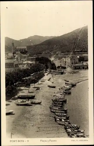 Ak Portbou Port Bou Katalonien, Playa y Paseo