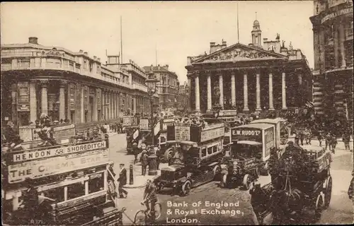Ak London City England, Bank of England & Royal Exchange