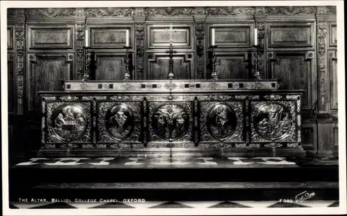 Ak Oxford Oxfordshire England, Balliol College Chapel, Altar
