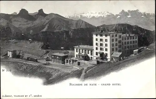 Ak Veytaux Kanton Waadt, Rochers de Naye, Grand Hotel