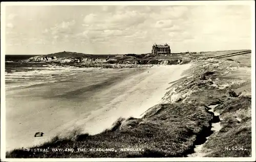 Ak Newquay Cornwall England, Fistral Bay and The Headland