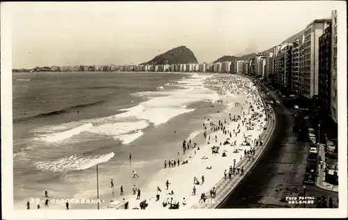 Ak Copacabana Rio de Janeiro Brasilien, Strand, Promenade, Hotels