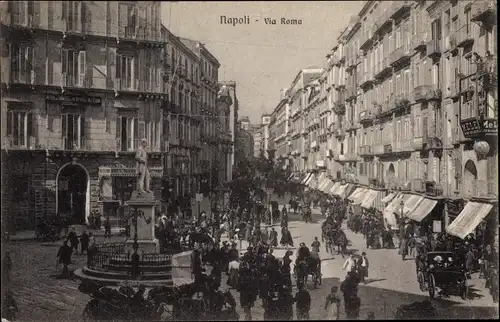 Ak Napoli Neapel Campania, Via Roma