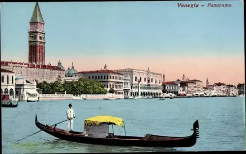 Ak Venezia Venedig Veneto, Panorama, Ruderpartie