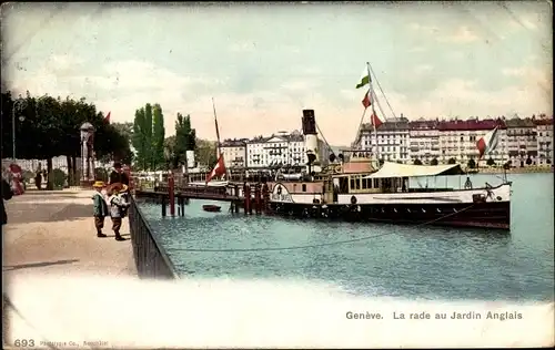 Ak Genève Genf Schweiz, La rade au Jardin Anglais