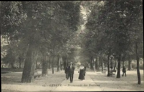 Ak Genève Genf Schweiz, Promenade des Bastions