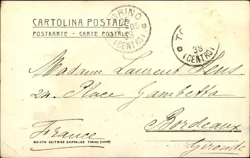 Ak Torino Turin Piemonte, Palazzo Madama verso via Garibaldi