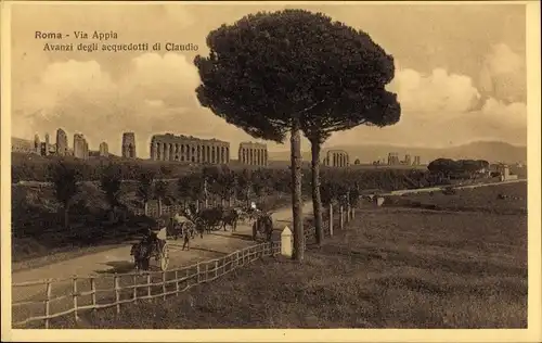 Ak Roma Rom Lazio, Via Appia, Avanzi degli acquedotti di Claudio