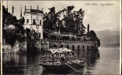 Ak Isola Bella Lago Maggiore Piemonte, Ortsansicht, Ruderpartie