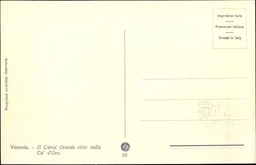 Ak Venezia Venedig Veneto, Il Canal Grande visto dalla Ca d'Oro