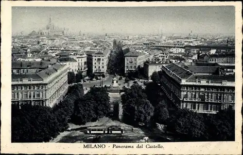 Ak Milano Mailand Lombardia, Panorama dal Castello