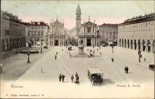 Ak Torino Turin Piemonte, Piazza S. Carlo