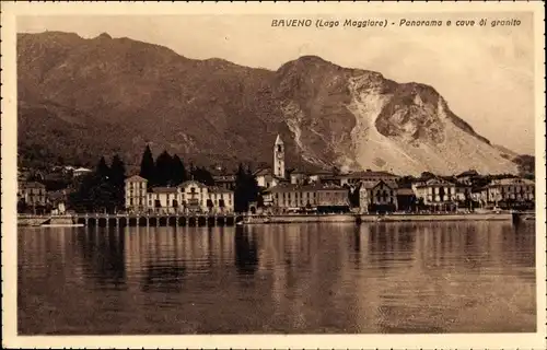 Ak Baveno Lago Maggiore Piemonte Italien, Panorama e cave di granito