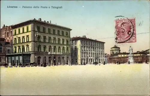 Ak Livorno Toscana, Palazzo delle Poste e Telegrafi
