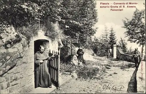 Ak Fiesole Toscana, Convento di Montesenario Grotta die S. Alessio Falconieri
