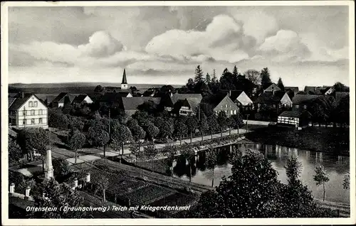 Ak Ottenstein in Niedersachsen, Teich mit Kriegerdenkmal