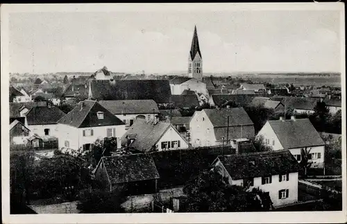 Ak Reichertshofen Mittelneufnach in Schwaben, Blick auf den Ort, Turm, Wohnhäuser