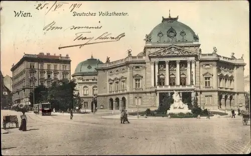 Ak Wien 1 Innere Stadt, Deutsches Volkstheater