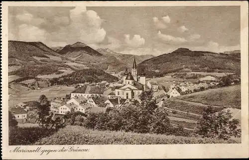 Ak Mariazell Steiermark, Ort gegen die Grünau