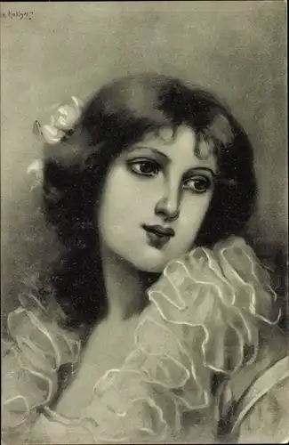 Künstler Ak Portrait einer jungen Frau