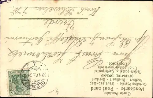 Präge Litho Telefon aus Vergissmeinnicht, Rosen