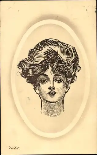 Künstler Ak Violet, Portrait einer jungen Frau, Gibson Girl