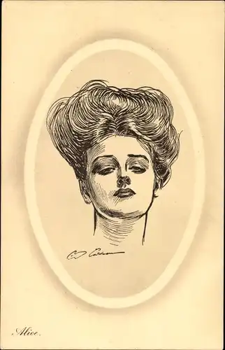 Künstler Ak Alice, Portrait einer jungen Frau, Gibson Girl