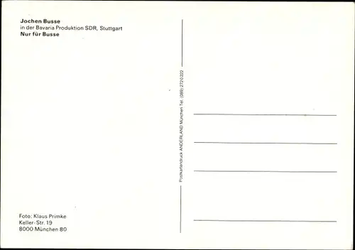 Ak Schauspieler Jochen Busse, Autogramm