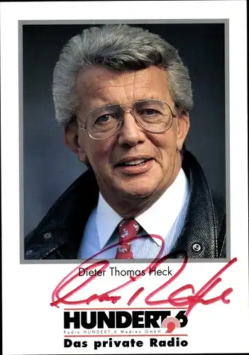 Ak Moderator Dieter Thomas Heck, Autogramm