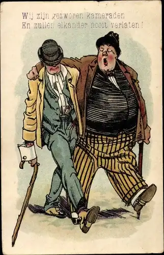 Ak Zwei betrunkene Männer