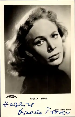 Ak Schauspielerin Gisela Trowe, Portrait, Autogramm