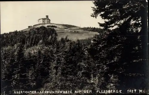 Ak Abertamy Abertham Region Karlsbad, Aussichtswarte auf dem Plessberg