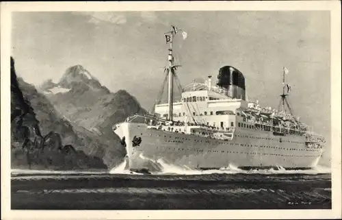 Künstler Ak Paquebot S.S. Colombie, CGT French Line