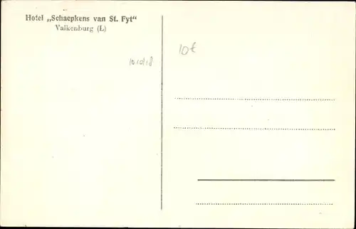 Ak Valkenburg Limburg Niederlande, Hotel Schaepkens van St Fijt