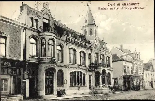 Ak Valkenburg Limburg Niederlande, Stadhuis en Post et Telegraafkantoor