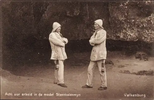 Ak Valkenburg Limburg Niederlande, Acht uur arbeid in de model Steenkolenmyn