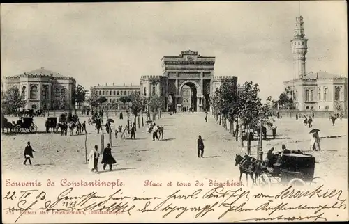 Ak Konstantinopel Istanbul Türkei, Place et tour du Serasherat