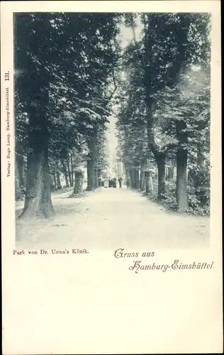 Ak Hamburg Eimsbüttel, Park von Dr. Urna's Klinik